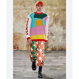 Walter Van Beirendonck Demand Freedom 100% Super Fine Wool Sweater L